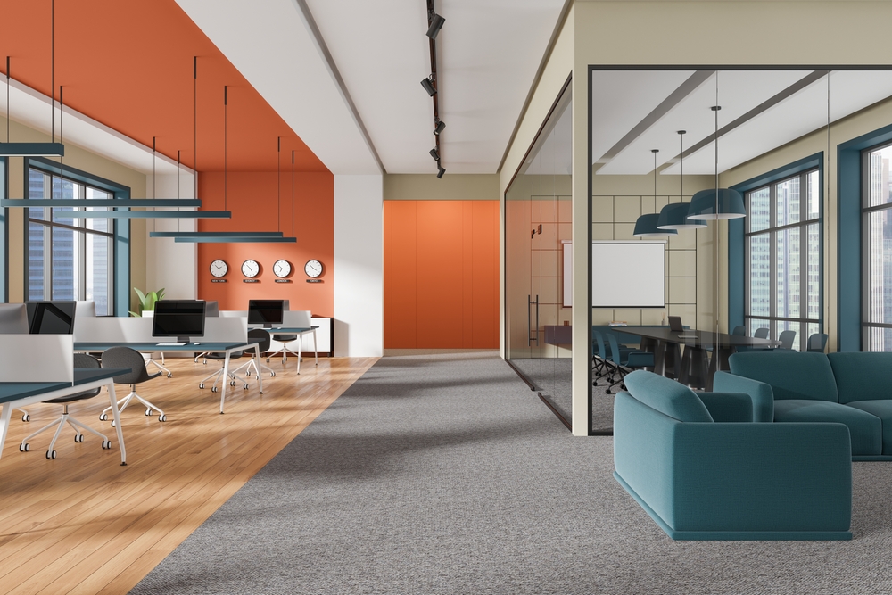Bright,Office,Interior,With,Relax,,Coworking,And,Glass,Meeting,Room